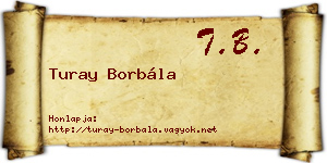 Turay Borbála névjegykártya